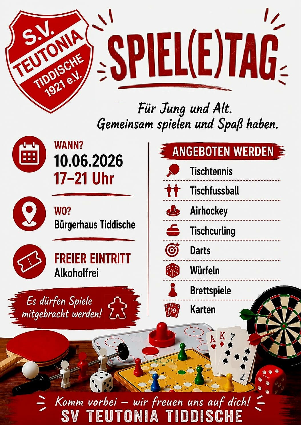 Flyer zum Spiel(e)tag des SV Teutonia Tiddische